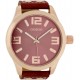 OOZOO Timepieces 51mm Rosegold Red Leather Strap C1105